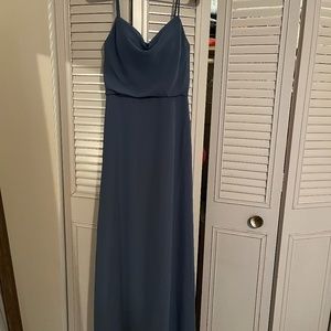 Revelry Dusty Blue Skye Chiffon Dress Size 2 Regular